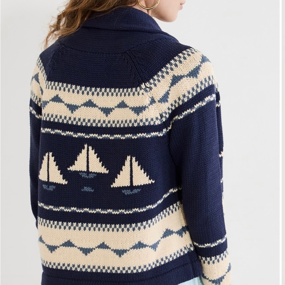 The GREAT “The Sailboat Lodge Cardigan” in size 0.